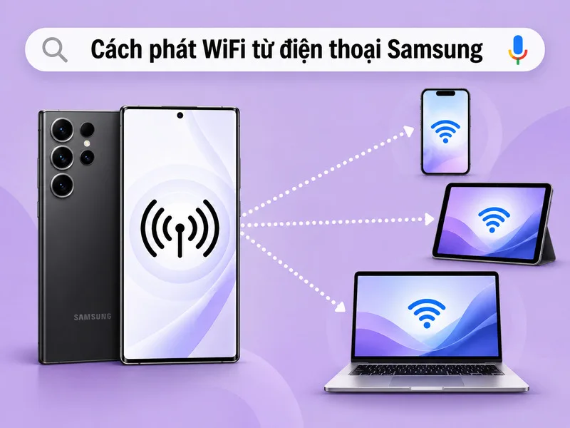 Điểm truy cập di động Samsung chia sẻ Internet qua Wi-Fi.