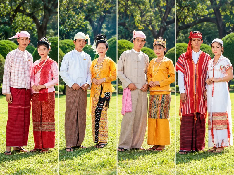 Trang phục truyền thống Myanmar phản ánh bản sắc của nhiều dân tộc